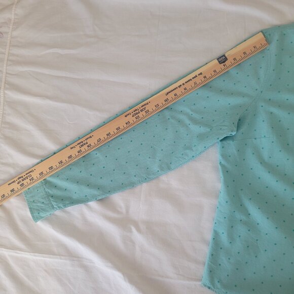 Blue Polka Dot Button Long Sleeve Shirt Womans Size XL - Picture 16 of 16